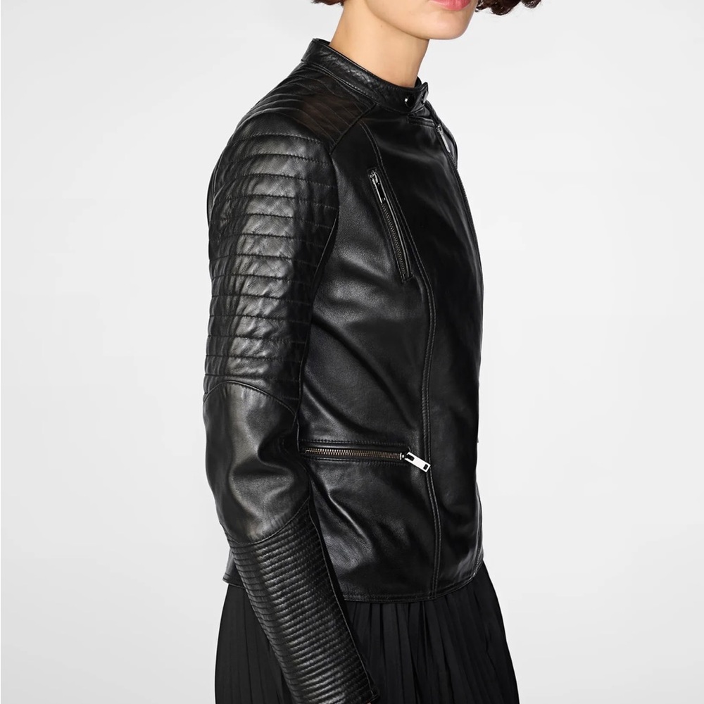 Wilson Quilted Genuine Leather Moto Jacket